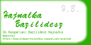 hajnalka bazilidesz business card